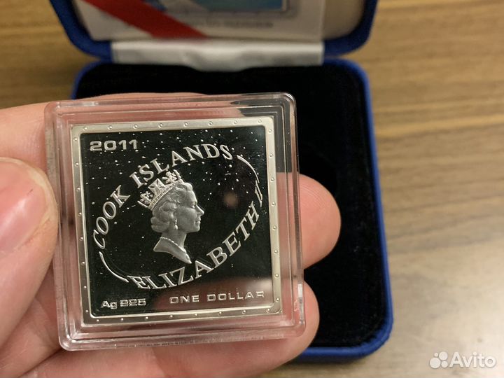 Серебрянная монета 26 грамм космос