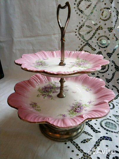 Этажерка/тарелка двухъярусная Кузнецов/Гарднер