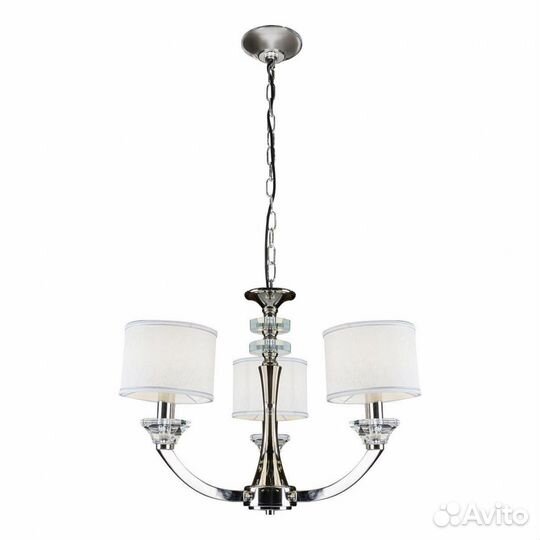 Люстра металл и текстиль в спальню модерн