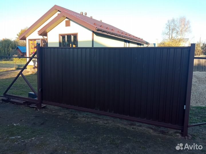 Откатные ворота под ключ с доставкой и установкой