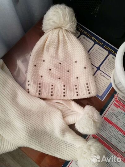 Шапка, шарф зимние для девочки