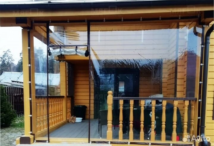 Мягкие гибкие окна шторы пвх для беседки