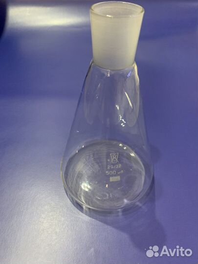Колба коническая лабораторная с пробкой