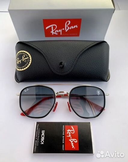 Очки ray ban hexagonal ferrari пепельные