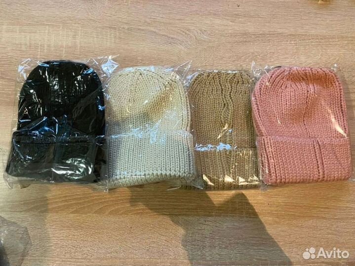 Двойная теплая шапка мелкой вязки Оптом k-5735