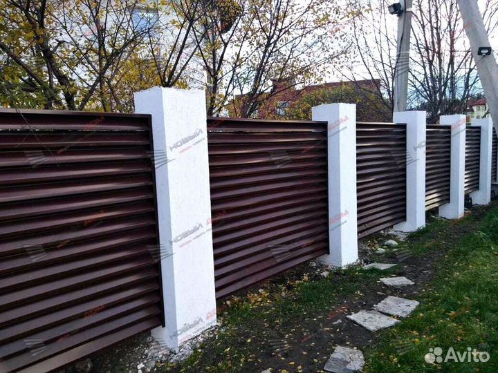 Забор жалюзи горизонтальный