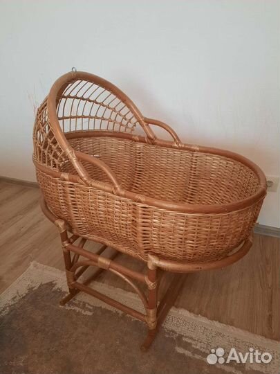 Кроватка для новорожденных, колыбель ротанговая