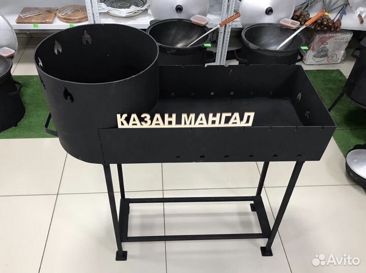 Мангал 2в1 с печью под казан