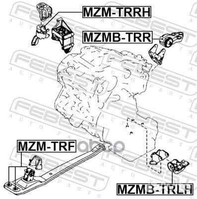 Подушка двигателя передняя mzmtrf Febest