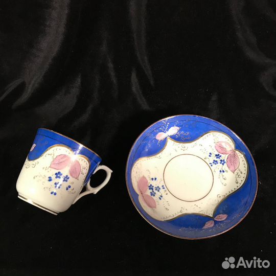 Чайная пара Кузнецов Роспись Редкие клейма Люкс