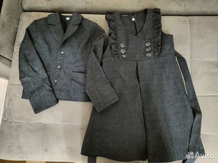 Школьная форма для девочки серая 128