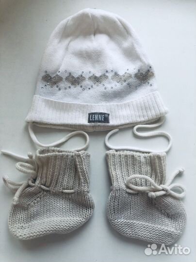 Шапка и пинетки Lenne на рождение