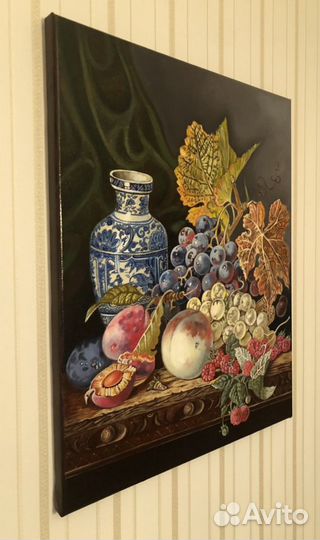 Картина маслом китайская ваза с фруктами ‘