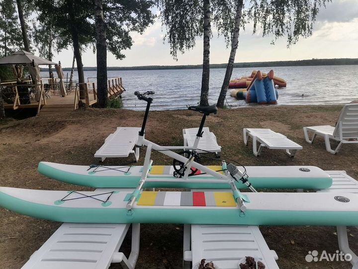 Водный велосипед педальный, катамаран велосипед