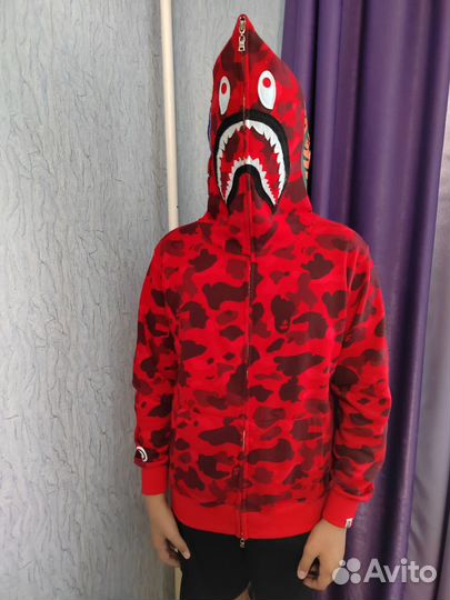 Zip hoodie bape red