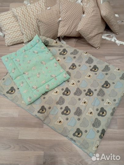 Бортики, одеяло, подушка
