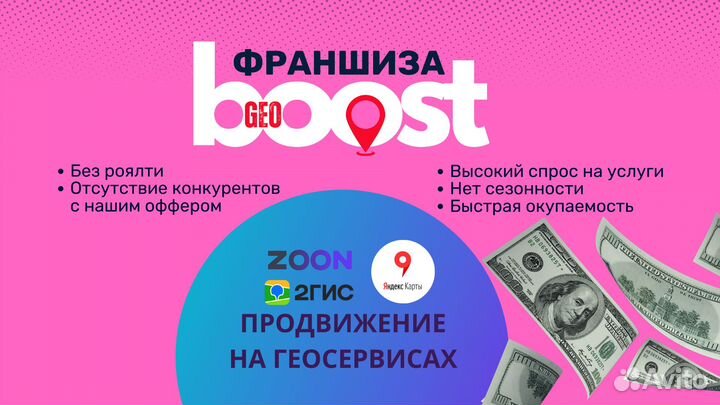 Франшиза GeoBoost продвижение на геосервисах