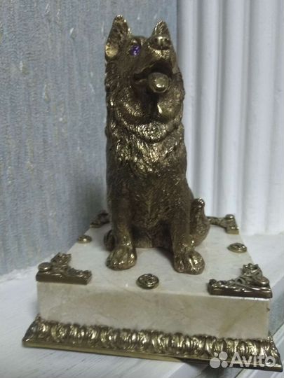 Статуэтка ювелирная собака бронза