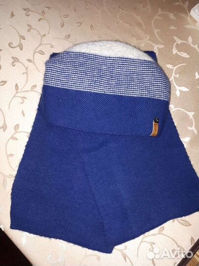 Шапка с шарфом (шерсть) Очень теплая