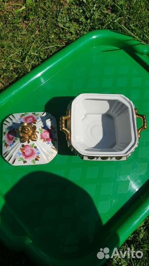 Сахарница розовая гжель винтаж