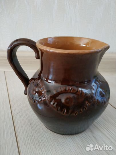 Кувшинчик- молочник глиняный, раритет СССР 0,6л