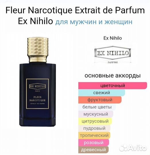 Ex Nihilo Fleur Narcotique Extrait оригинал распив