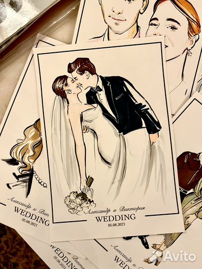 Художник на свадьбу, скетчи, быстрые портреты