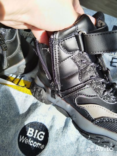 Ботинки зимние натуральный мех новые 17 см стелька