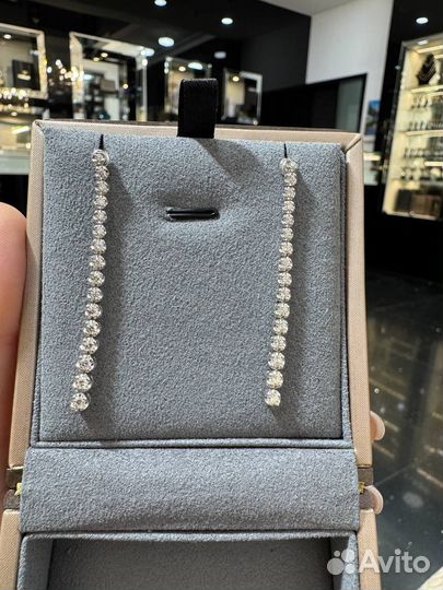 Бриллиантовые длинные серьги