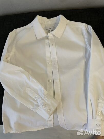 Брюки пеплос, Рубашка школьная 134, кардиган