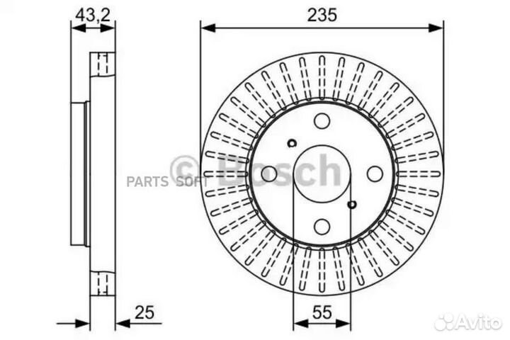Диск торм. пер.235x25 4 отв. 0986479W10
