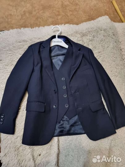 Костюм тройка синий р 116