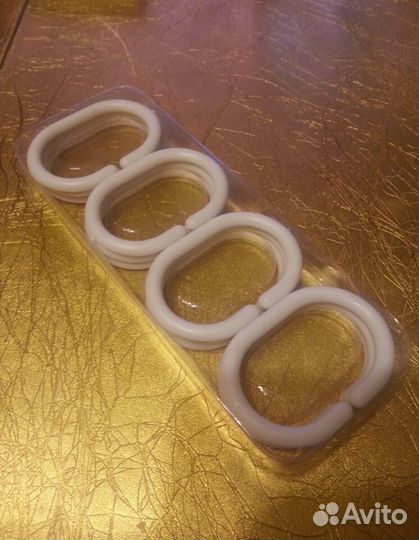 Новые колечки для шторы в ванную
