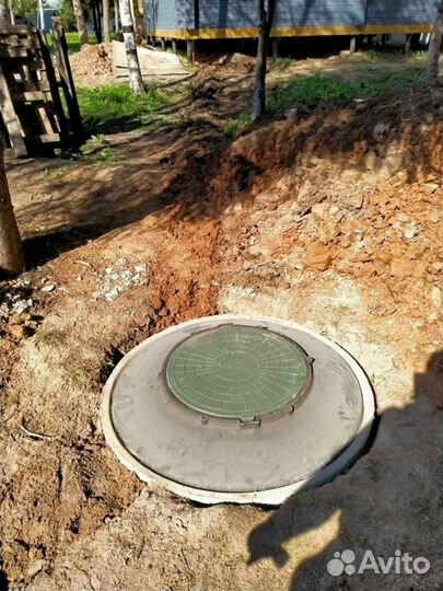 Септик из бетонных колец. Копка траншей