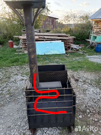 Печь для бани с баком. Прицеп самодельный