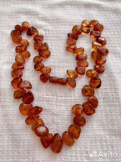 Бусы янтарь, винтаж, 3 шт