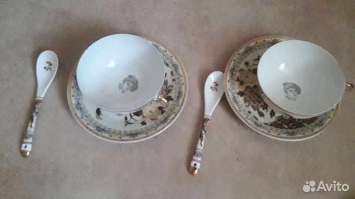 Набор из 2 шт фарфоровых чайных пар