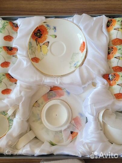Сервиз чайный костяной фарфор Top art