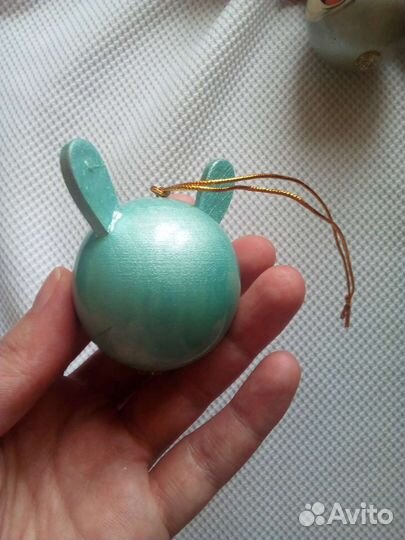 Елочные игрушки шары Зайчики