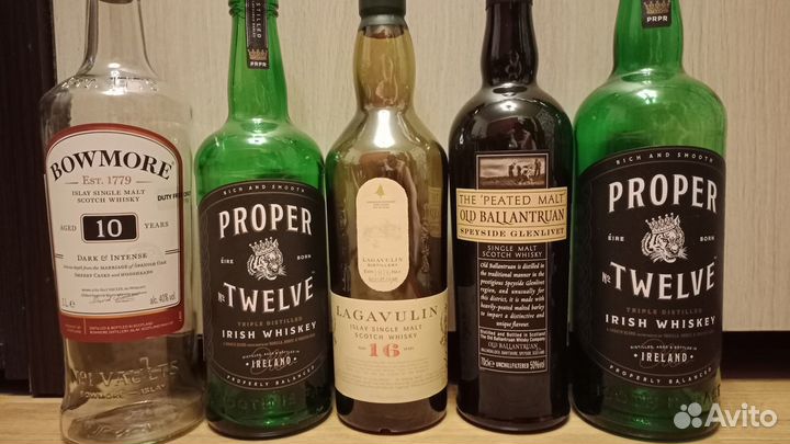 Бутылки ликер, виски, вино, ром для коллекции