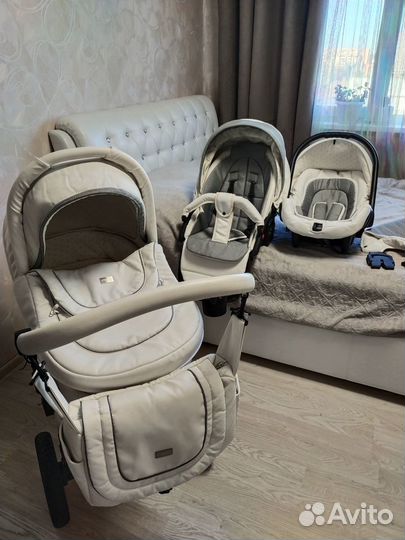 Коляска 3 в 1 Vikalex ferrone эко кожа