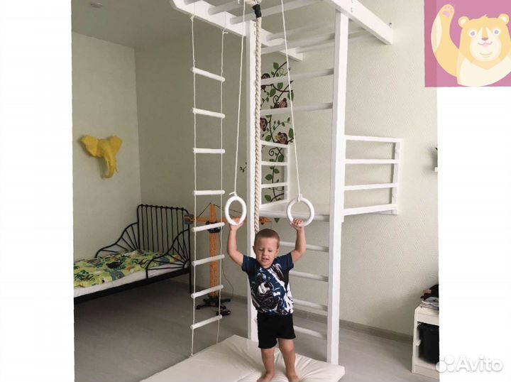 Шведская стенка с балконом и аксессуарами