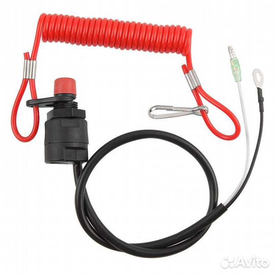 Кнопка аварийной остановки с чекой, 12 В, 50 см