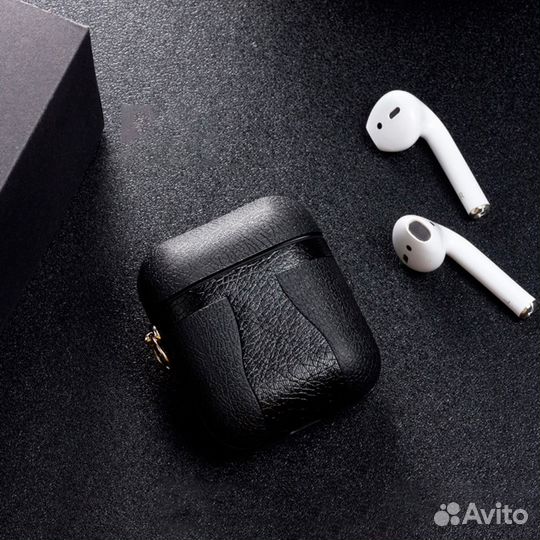 Чехол TPU-Кожа Для AirPods, Черный