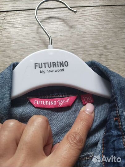 Платье для девочки с джинсовым верхом Furutino 128
