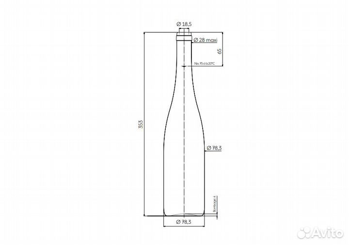 Бутылка винная 0.75