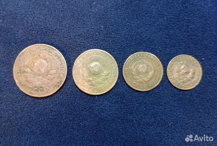 1 коп, 2 коп, 3 коп, 5 коп - (медь), 1924 год