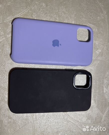 Чехол на iPhone 11 (фиолетовый и чёрный)