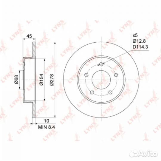 Lynxauto BN-1101 Диск тормозной зад