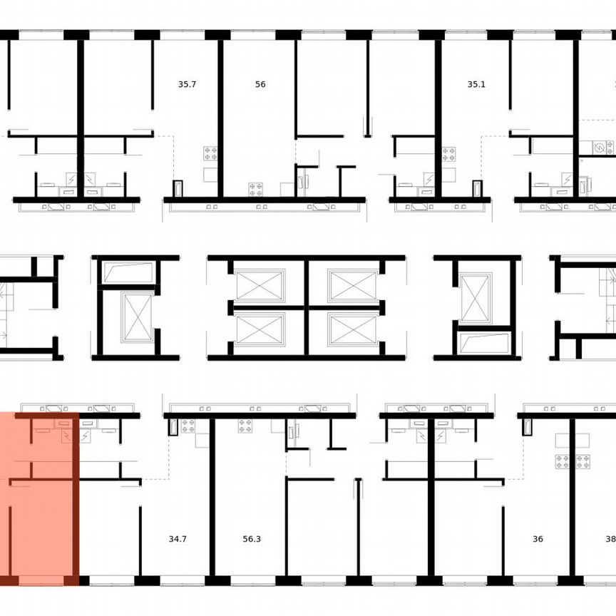 1-к. квартира, 34,7 м², 21/62 эт.